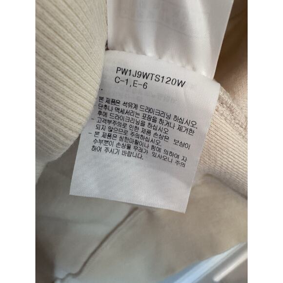 SJYP Unisex Sherpa Fleece Hoodie Ivory + Orange Hoodie Sweatshirt - Sz L - Picture 11 of 14